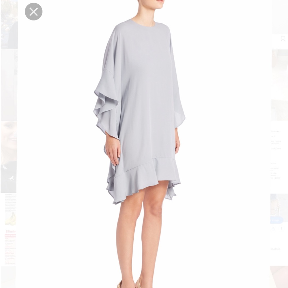 Valentino light blue silk flutter dress